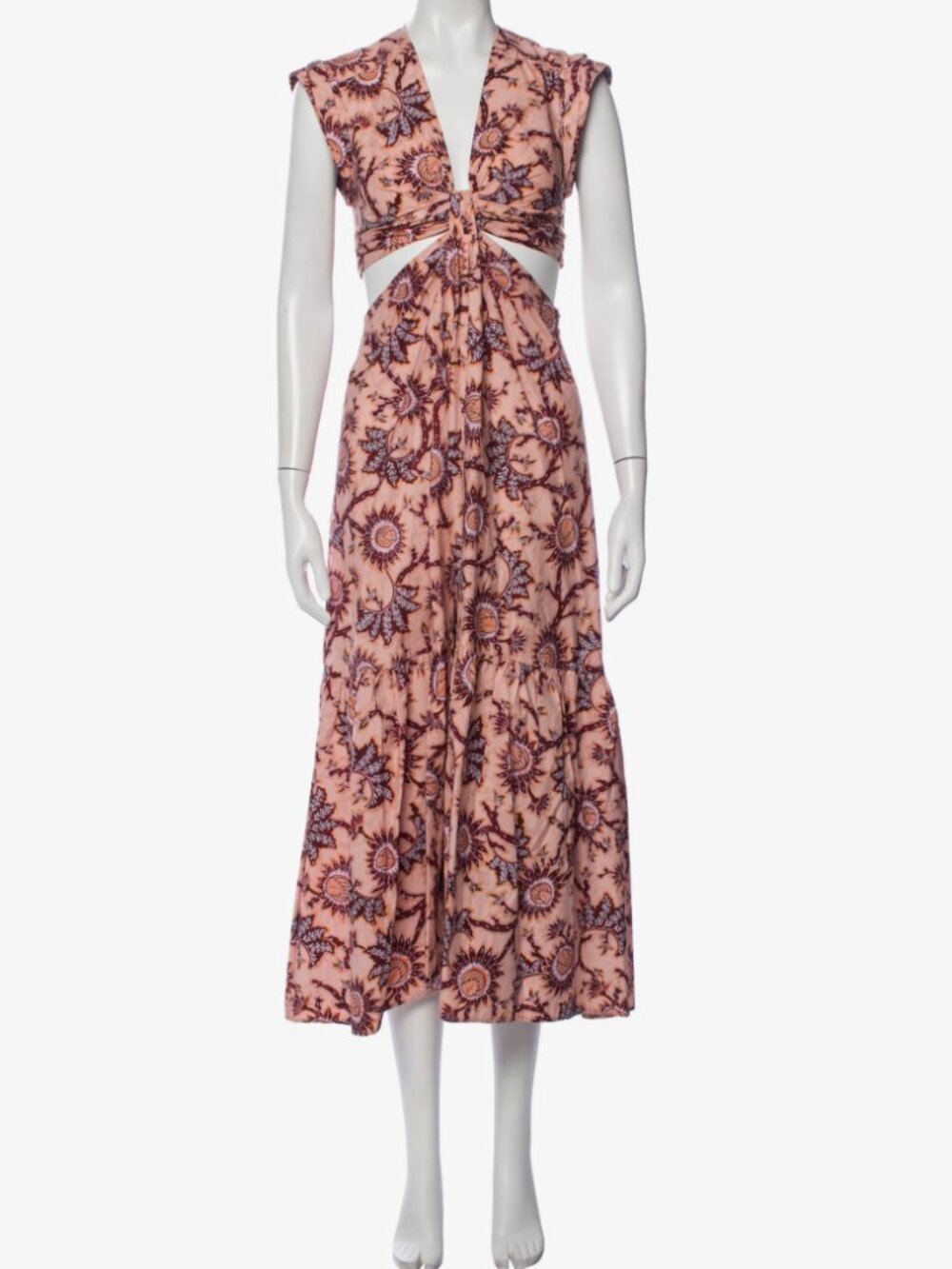 ALC Pink & Red Side Cut Out Dress